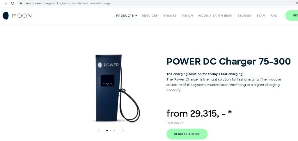 POWER DC Charger 75-300, moon POWER Wallbox Connect, moon POWER2Go, pret mare moon romania, prosche romania, probleme moon incarcare 2021
